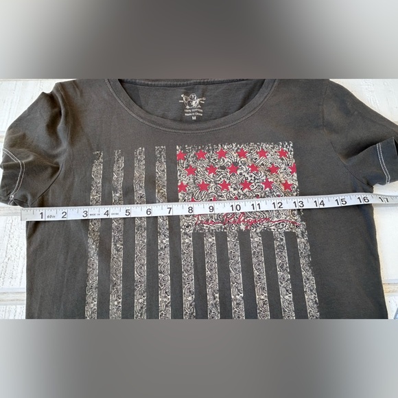 True Religion Women’s Americana Tee Shirt‎ Short Sleeved Size Medium - Picture 7 of 10